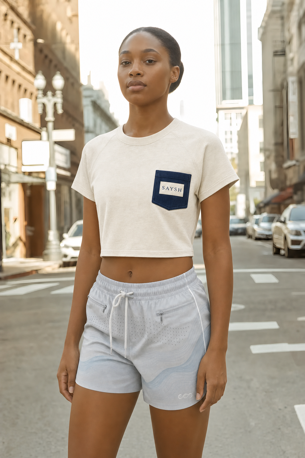 Night & Bone Structured Crop - Bone