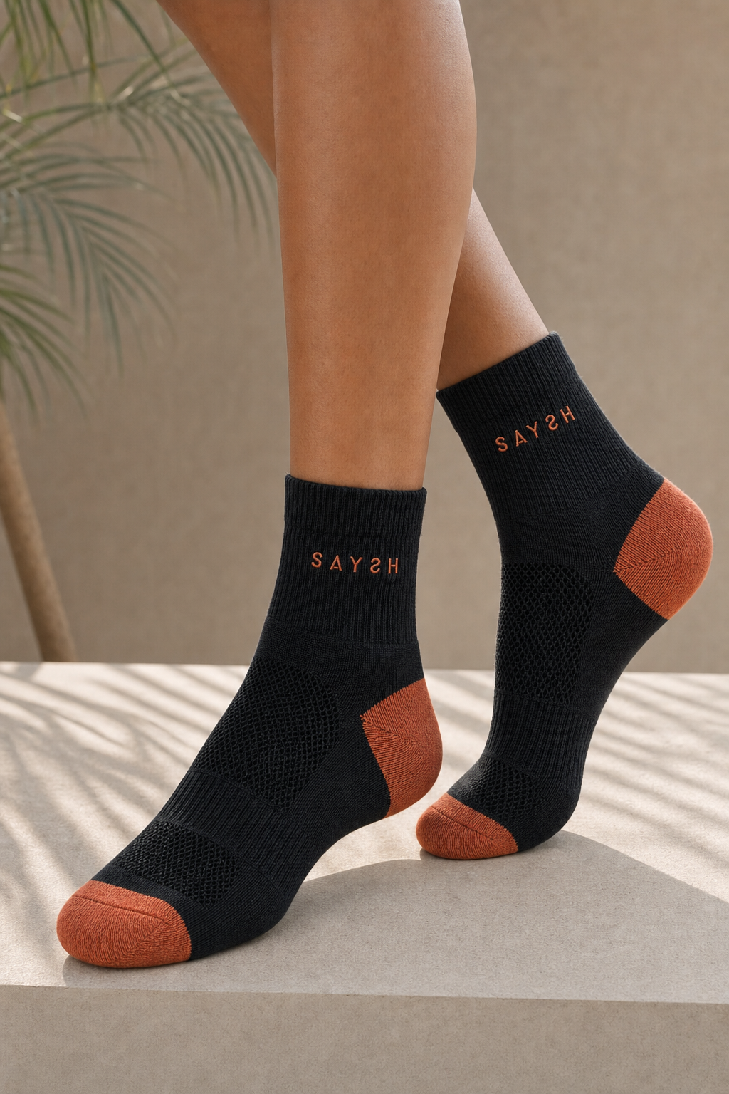 Threshold Quarter Sock - Rust Block