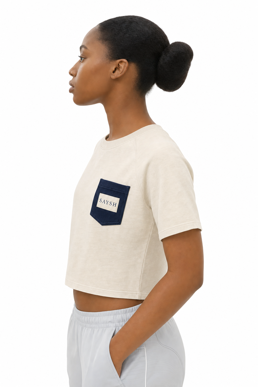 Night & Bone Structured Crop - Bone