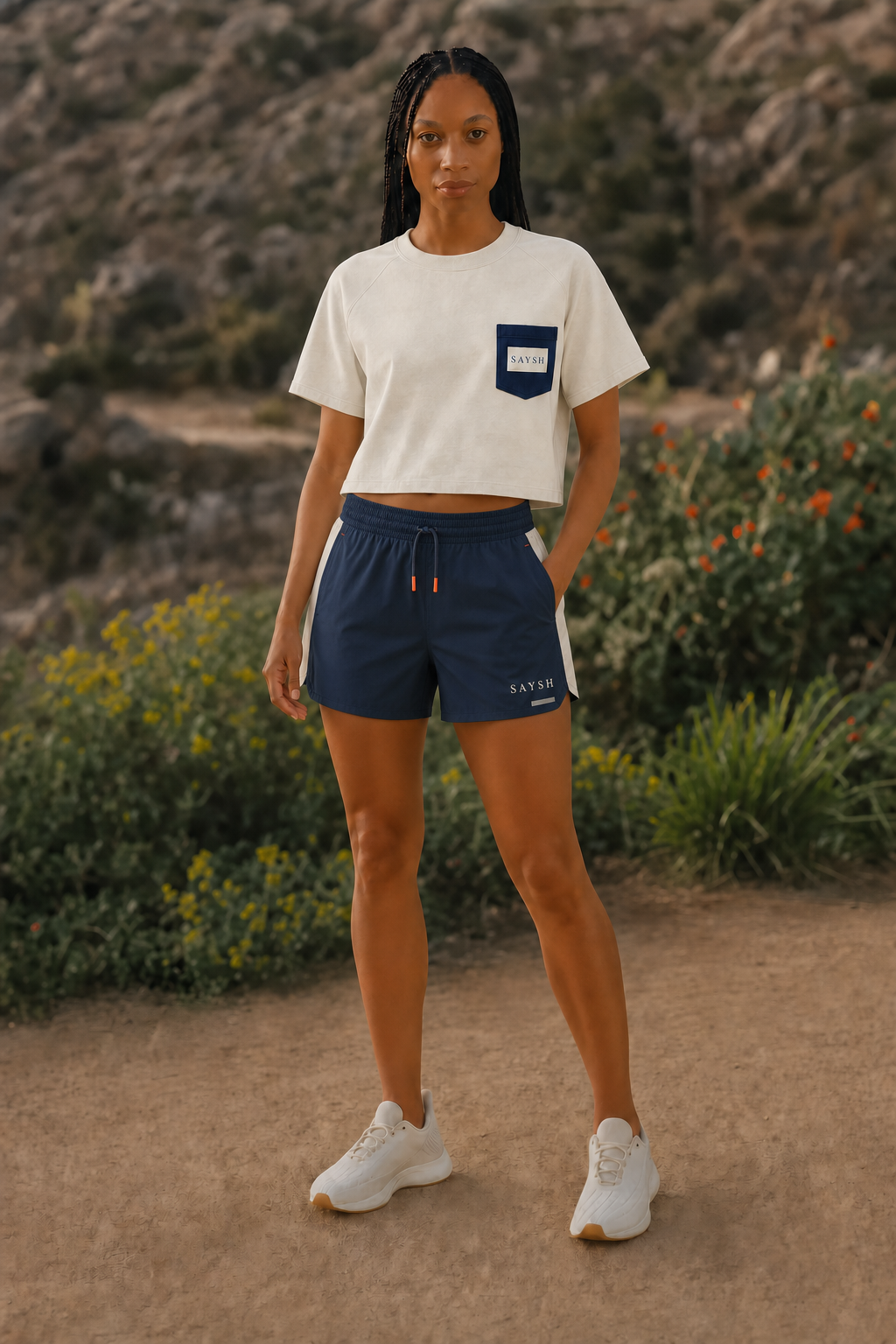 Night & Bone Running Short - Bone