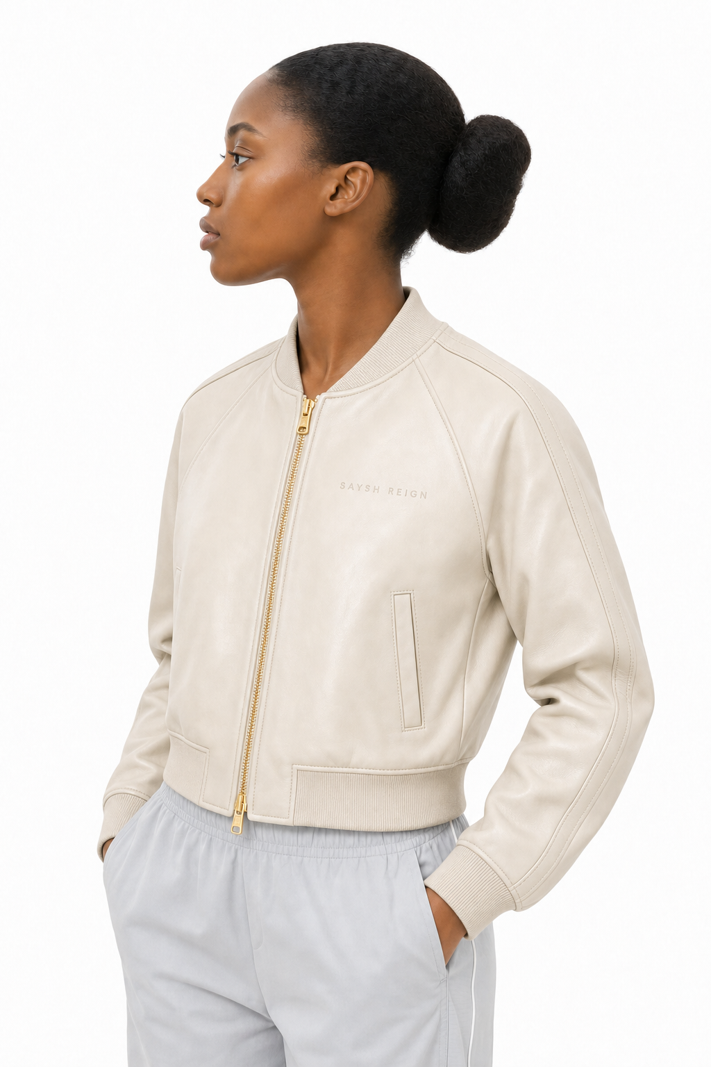 Reign Leather Jacket - Bone