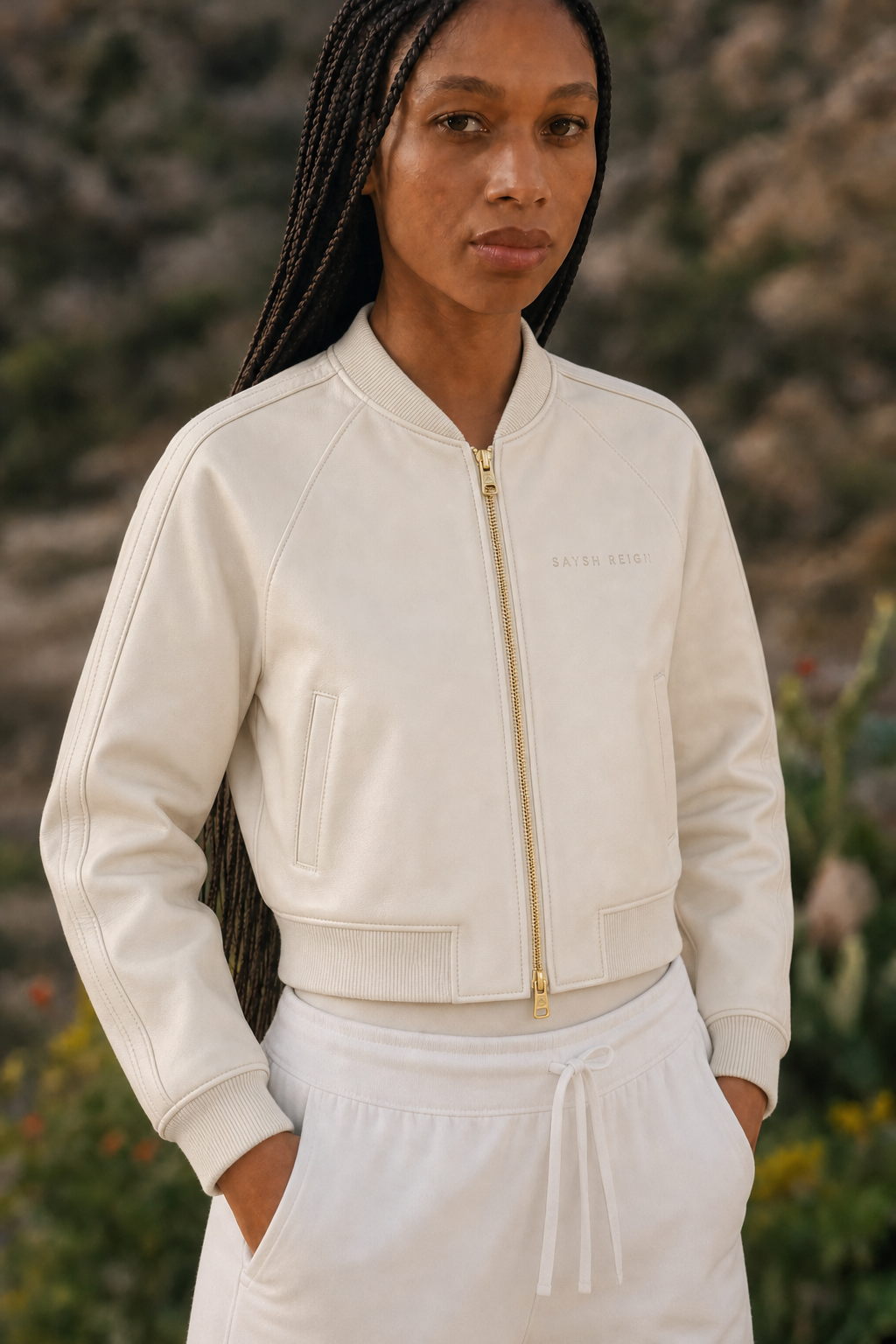 Reign Leather Jacket - Bone
