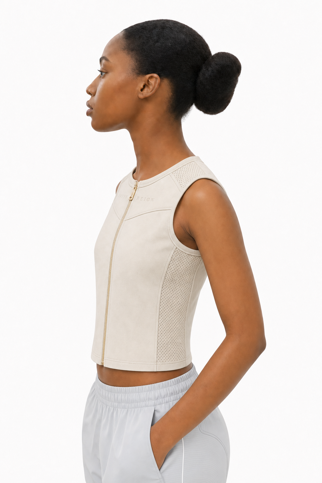 Reign Panel Vest - Bone
