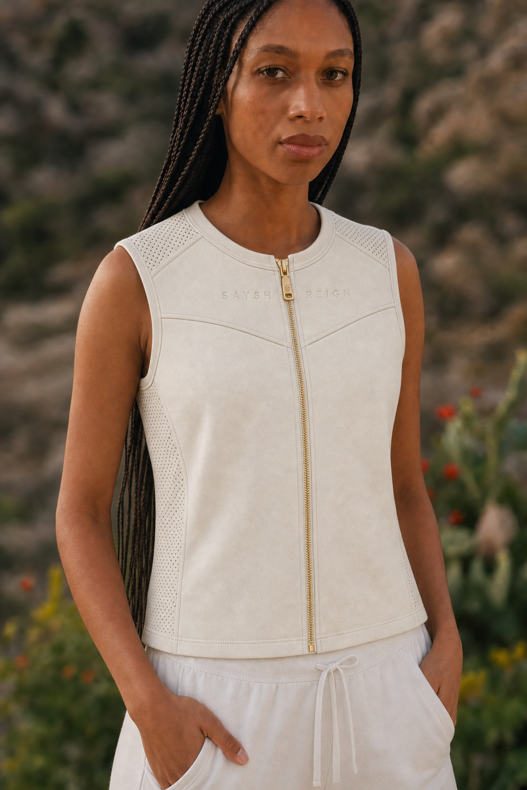 Reign Panel Vest - Bone