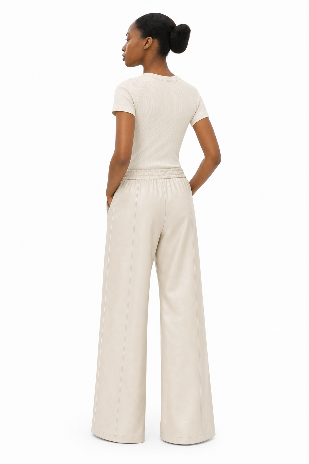 Reign Leather Trouser - Bone