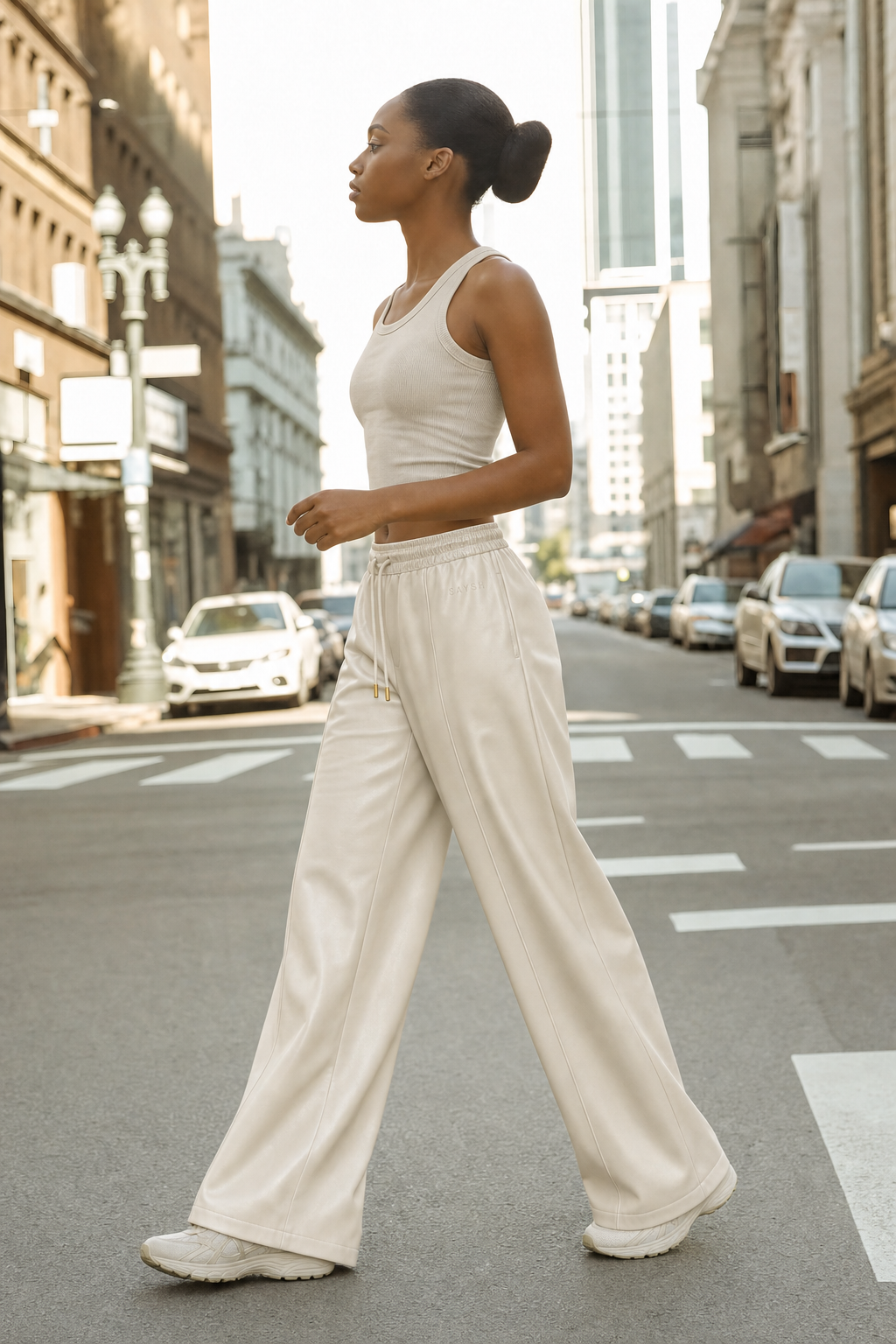Reign Leather Trouser - Bone