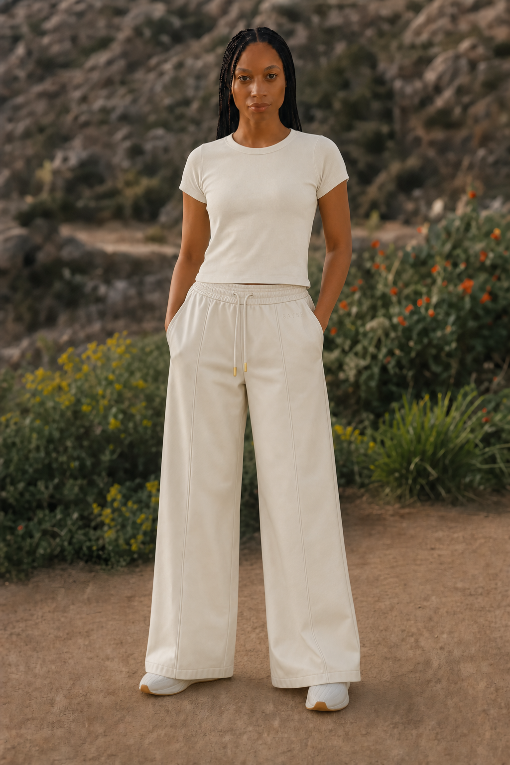 Reign Leather Trouser - Bone